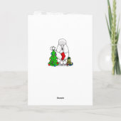 Carte Joyeux sapin de Noël 2 caniche (blanc) chien migno (Dos)