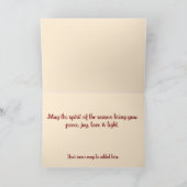 Carte Joyeux sapin doré de Noël avec blanc et rouge (Intérieur)