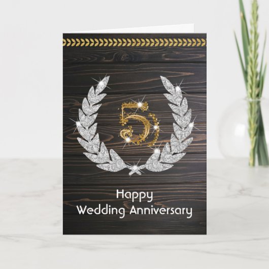 Carte Joyeux Sapphire 5e anniversaire Mariage (Devant)