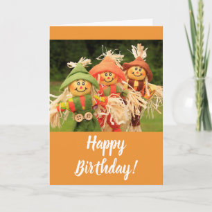 Carte Joyeux Scarecrows Automne Anniversaire