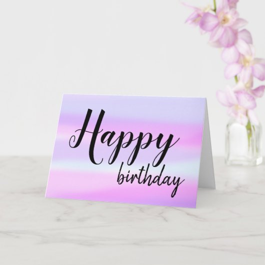 Carte Joyeux script de brosse à l'aquarelle d'anniversai (Orchidée)
