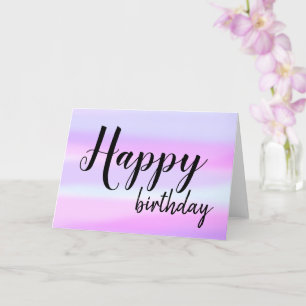 Carte Joyeux script de brosse à l'aquarelle d'anniversai