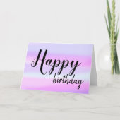 Carte Joyeux script de brosse à l'aquarelle d'anniversai (Devant)