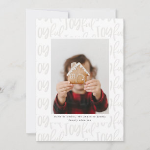 Carte joyeux script photo plaid élégant coloré