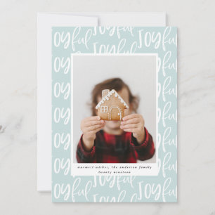 Carte joyeux script photo plaid élégant coloré