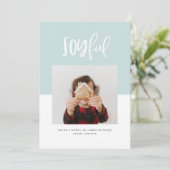 Carte Joyeux script photo texte vacances modernes (Debout devant)