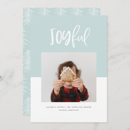 Carte Joyeux script photo texte vacances modernes (Devant / Derrière)