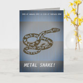 Carte Joyeux serpent métallique d'anniversaire (Fleur jaune)