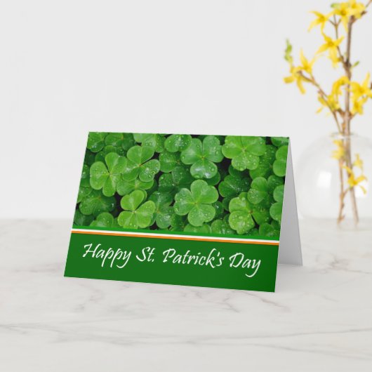 Carte Joyeux Shamrocks de la Saint Patrick (Fleur jaune)