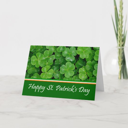Carte Joyeux Shamrocks de la Saint Patrick (Devant)
