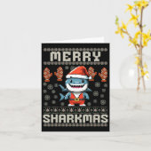 Carte Joyeux Sharkmas Sharkmas Noël Vilain Noël Enfants (Fleur jaune)