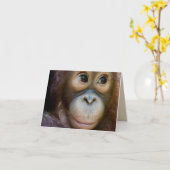 Carte Joyeux singe d'anniversaire ! (Fleur jaune)