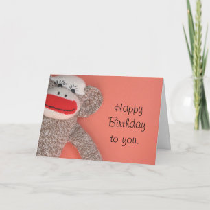 Carte Joyeux singe de soie d'anniversaire