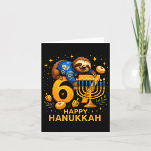 Carte Joyeux Six Sept Hanukkah Drôle Meme Menorah Paress