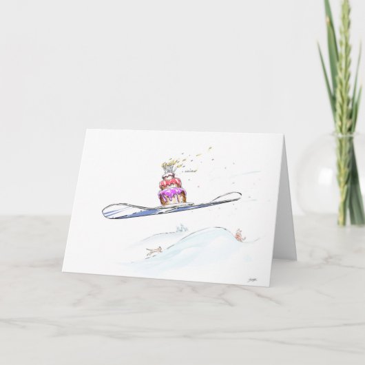 Carte Joyeux Snowboard anniversaire (Devant)