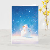 Carte Joyeux Snowman (Fleur jaune)