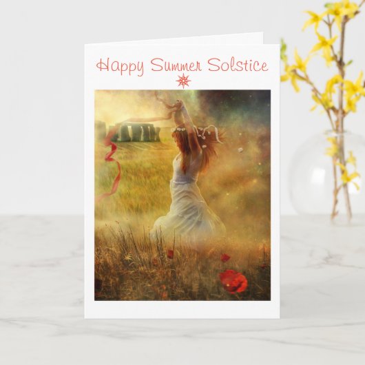 Carte Joyeux solstice d'été (Fleur jaune)