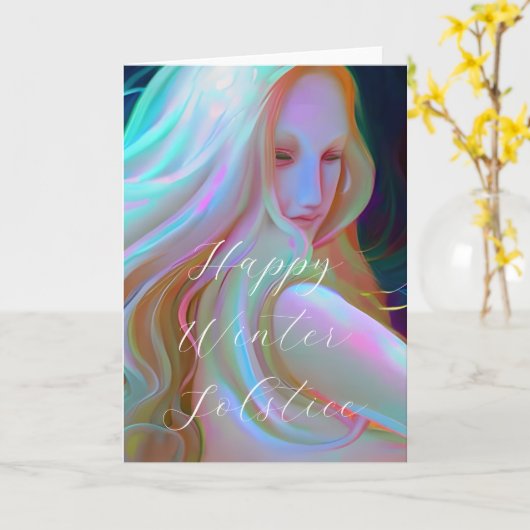 Carte Joyeux solstice d'hiver (Fleur jaune)