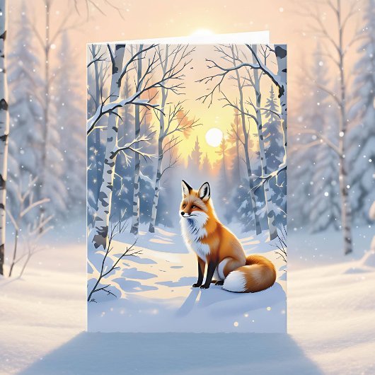 Carte Joyeux Solstice d'Hiver | Renard dans la Neige