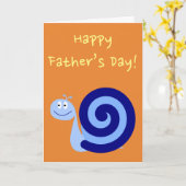 Carte Joyeux, souriant, escargot bleu "Joyeuse fête des  (Fleur jaune)