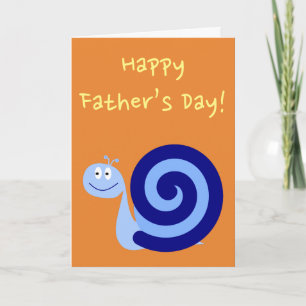 Carte Joyeux, souriant, escargot bleu "Joyeuse fête des 