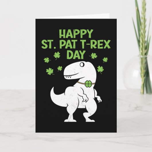 Carte Joyeux St. Pat T-Rex Saint Patrick's Day Drôle de  (Devant)