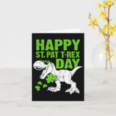 Carte Joyeux St Pat Trex Day St patrick Dinosaur Toddler (Fleur jaune)