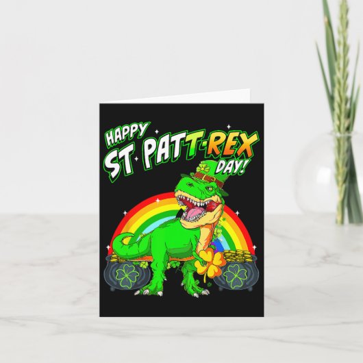 Carte Joyeux St Pat Trex Jour Jour de la Saint Patrick m (Devant)