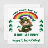 Carte Joyeux St. Patrick | Chat Lutin (Devant / Derrière)