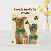Carte Joyeux St. Patrick's Day Anniversaire Chihuahua ch (Fleur jaune)