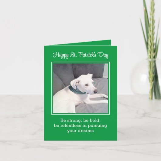 Carte Joyeux St Patrick's Day avec un chiot mignon et dr (Devant)