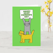 Carte Joyeux St Patrick's Day Cats (Fleur jaune)