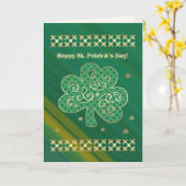 Carte Joyeux St. Patrick's Day Élégant Shamrock d'or (Fleur jaune)