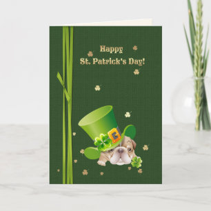 Carte Joyeux St. Patrick's Day Funny Bulldog