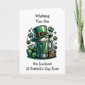 Carte Joyeux St Patrick's Day Leprechaun (Devant)