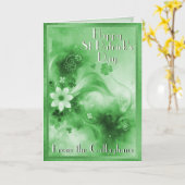 Carte Joyeux St Patrick's Day Luck of The Irish Blessing (Fleur jaune)
