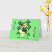 Carte Joyeux St. Patrick's Day Pot of Gold et Rainbow (Fleur jaune)