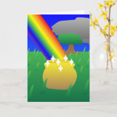 Carte Joyeux St. Patrick's Day Rainbow (Fleur jaune)