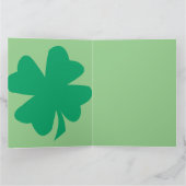 Carte Joyeux St Patrick's Day Shamrock Leaf irlandais Cu (Intérieur)
