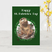 Carte Joyeux St. Patrick's Day Shamrock Otter Amusement  (Fleur jaune)