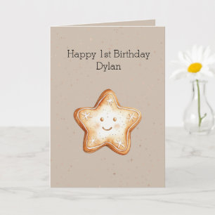Carte Joyeux Star Gingerbread Cookie Anniversaire