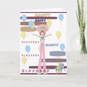 Carte Joyeux style de cirque d'anniversaire