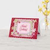 Carte Joyeux style scrapbooking anniversaire (Fleur jaune)
