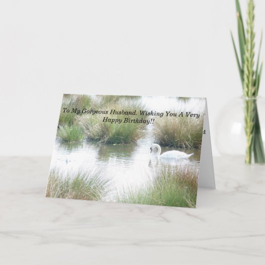 Carte Joyeux Swans maris d'anniversaire (Devant)