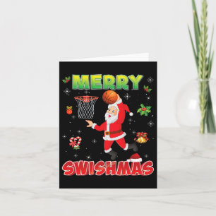 Carte Joyeux Swishmas Noël Bysketbyll Ugly Père Noël Elf