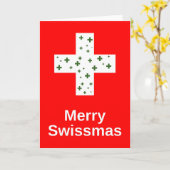 Carte Joyeux Swissmas ! Salutations de Noël suisses (Fleur jaune)