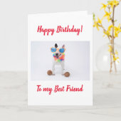 Carte Joyeux Taureau d'anniversaire avec noix de coco (Fleur jaune)