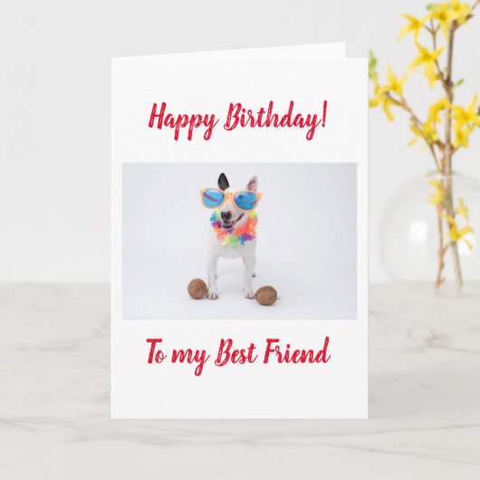 Carte Joyeux Taureau d'anniversaire avec noix de coco (Fleur jaune)