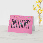 Carte Joyeux texte d'anniversaire avec Confetti (Fleur jaune)