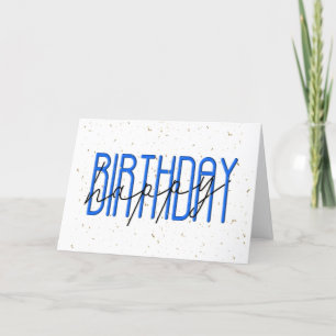 Carte Joyeux texte d'anniversaire avec Gold Confetti